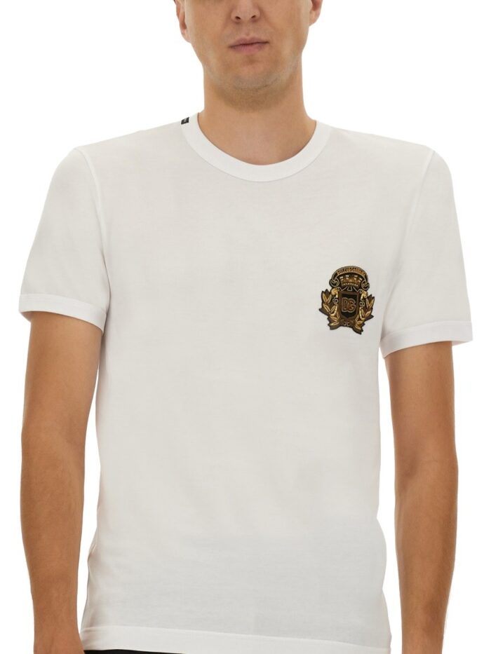 Dolce & Gabbana "BEE AND CROWN" EMBROIDERED T-SHIRT