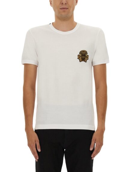 Dolce & Gabbana "BEE AND CROWN" EMBROIDERED T-SHIRT