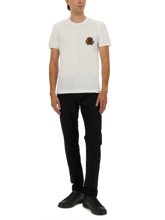 Dolce & Gabbana "BEE AND CROWN" EMBROIDERED T-SHIRT