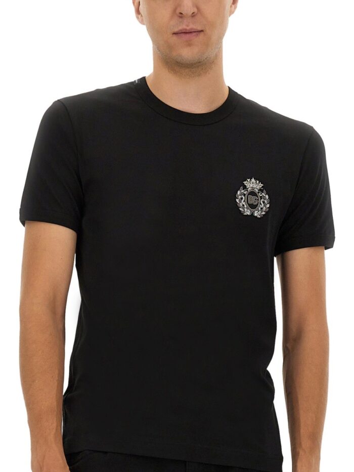 Dolce & Gabbana "BEE AND CROWN" EMBROIDERED T-SHIRT