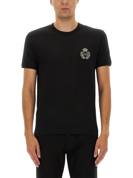 Dolce & Gabbana "BEE AND CROWN" EMBROIDERED T-SHIRT