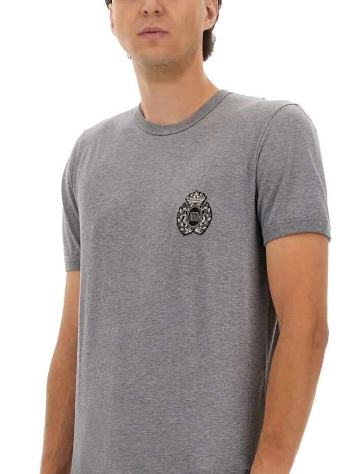 Dolce & Gabbana "BEE AND CROWN" EMBROIDERED T-SHIRT