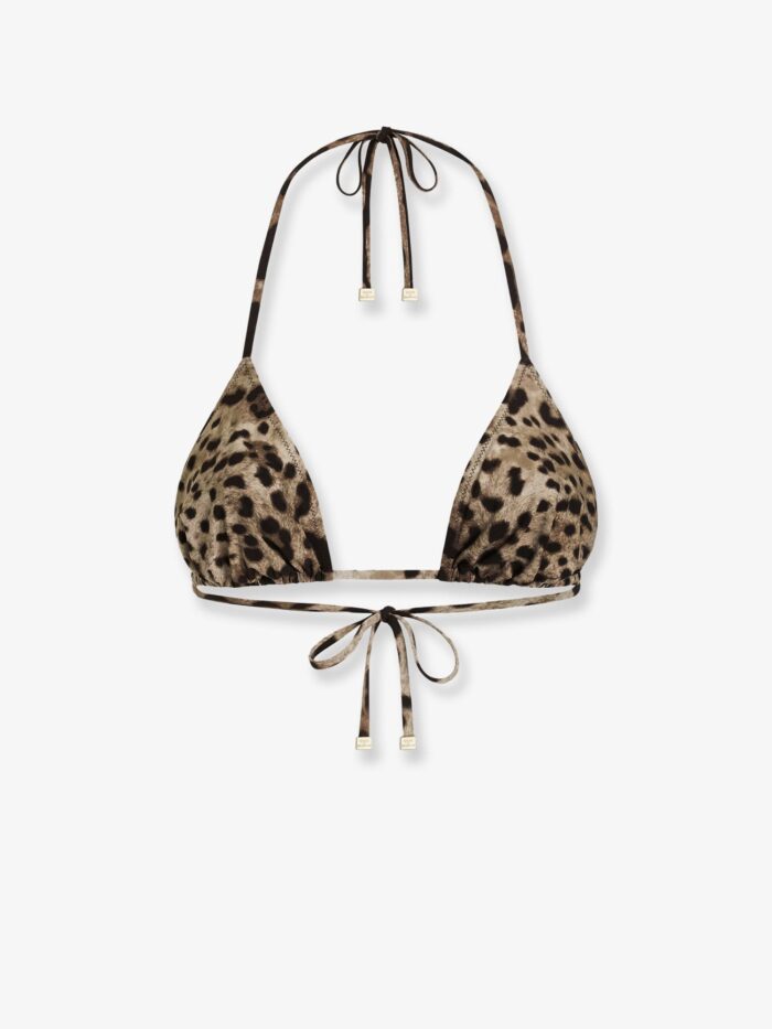 dolce & gabbana bikini top with animal print Dolce & Gabbana Bikini Top With Animal Print