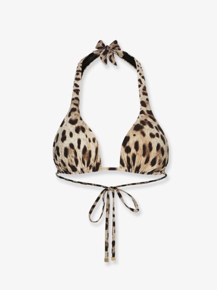 Dolce & Gabbana Bikini Top With Animal Print