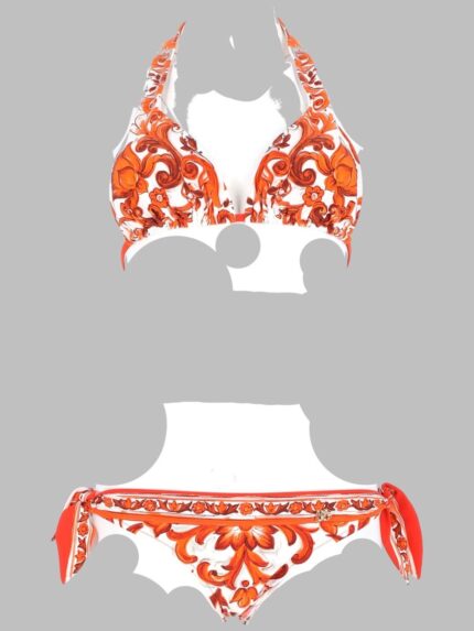 Dolce & Gabbana BIKINI TRIANGOLO STAMPA MAIOLICA