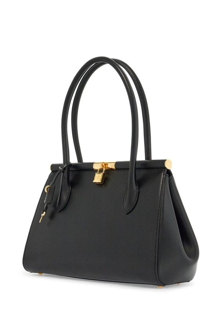 DOLCE & GABBANA Black Calfskin Handbag With Snap Closure