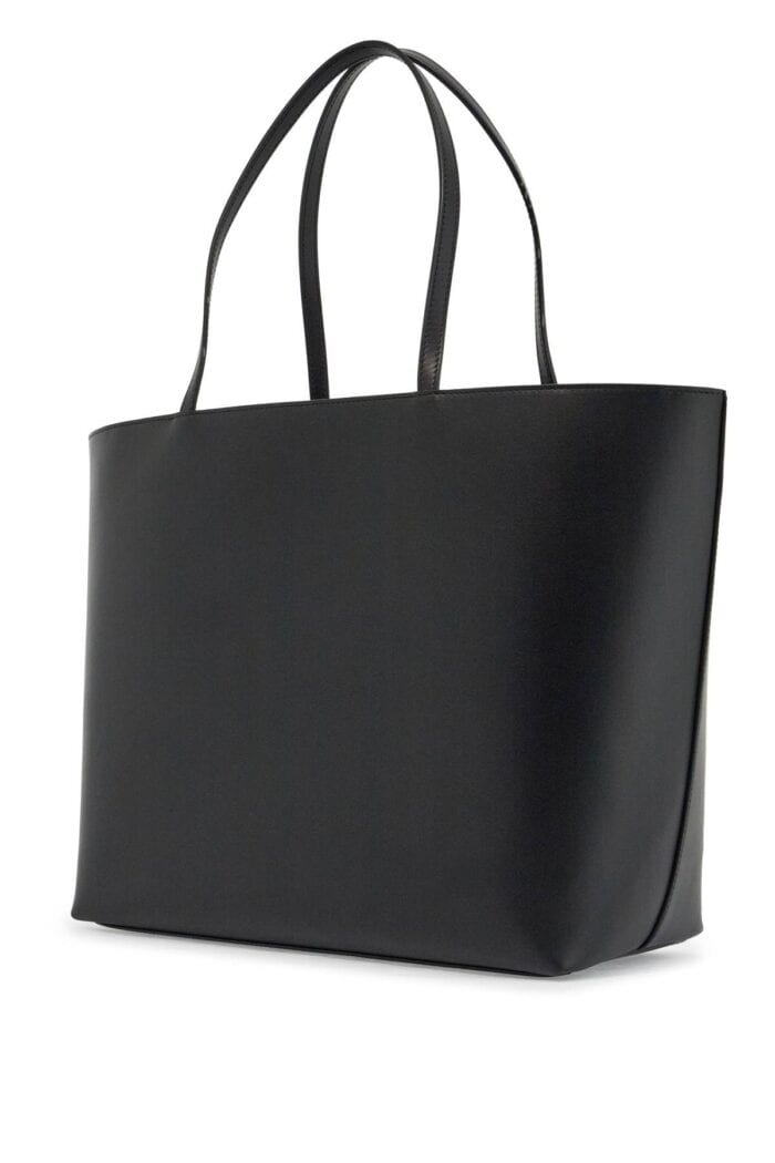 DOLCE & GABBANA Black Calfskin Shopping Bag With Embossed Logo