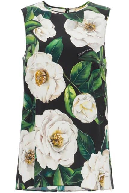 DOLCE & GABBANA Black Floral Silk Top