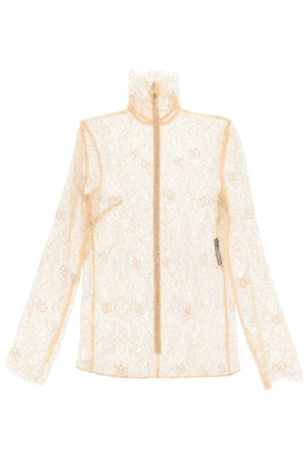 Dolce & Gabbana Blouse In Logoed Floral Lace