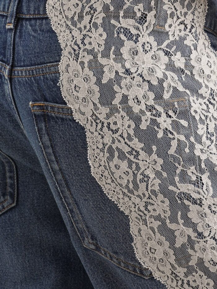 Dolce & Gabbana Blue Denim Jeans With Lace Profiles