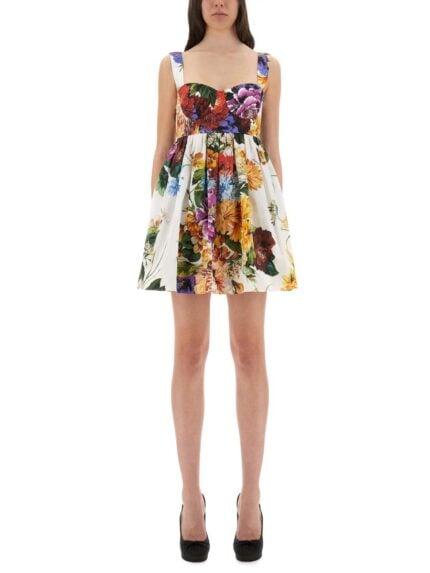 Dolce & Gabbana BOUQUET PRINT POPLIN DRESS