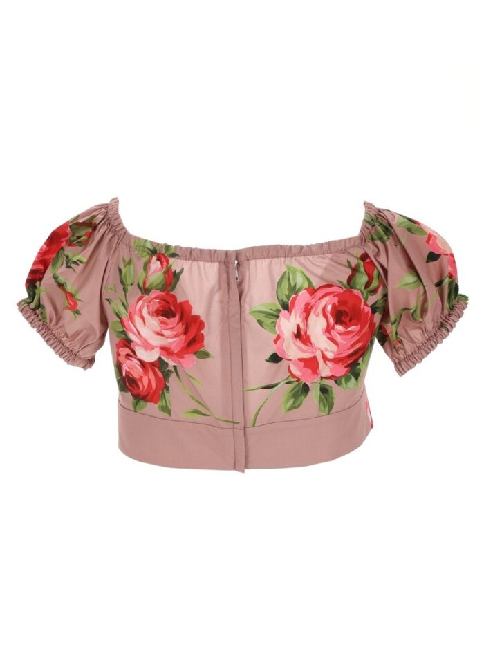 Dolce & Gabbana "BOUQUET ROSE" PRINT TOP