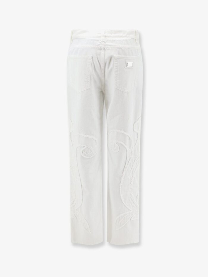 Dolce & Gabbana Boyfriend Denim Trousers With Embroidery