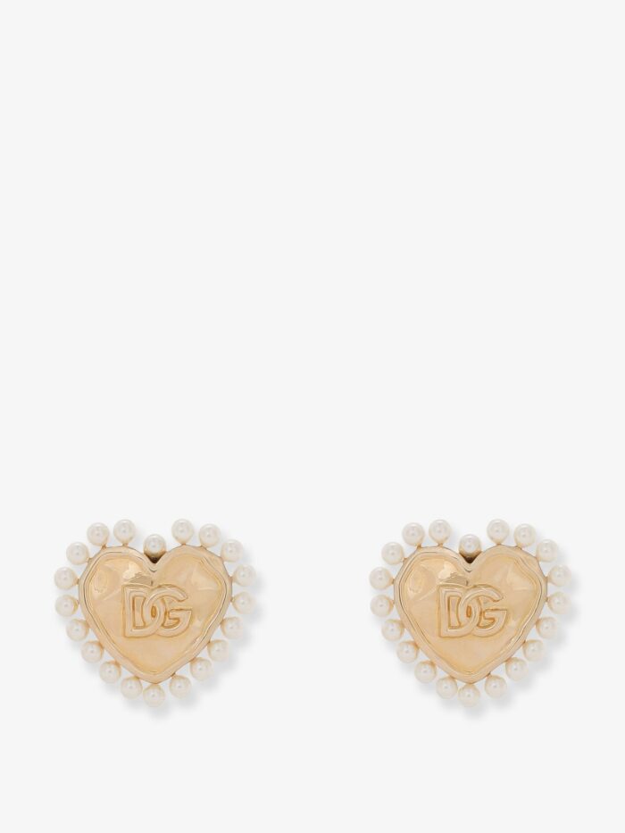 Dolce & Gabbana Brass Earrings With Bead Detail