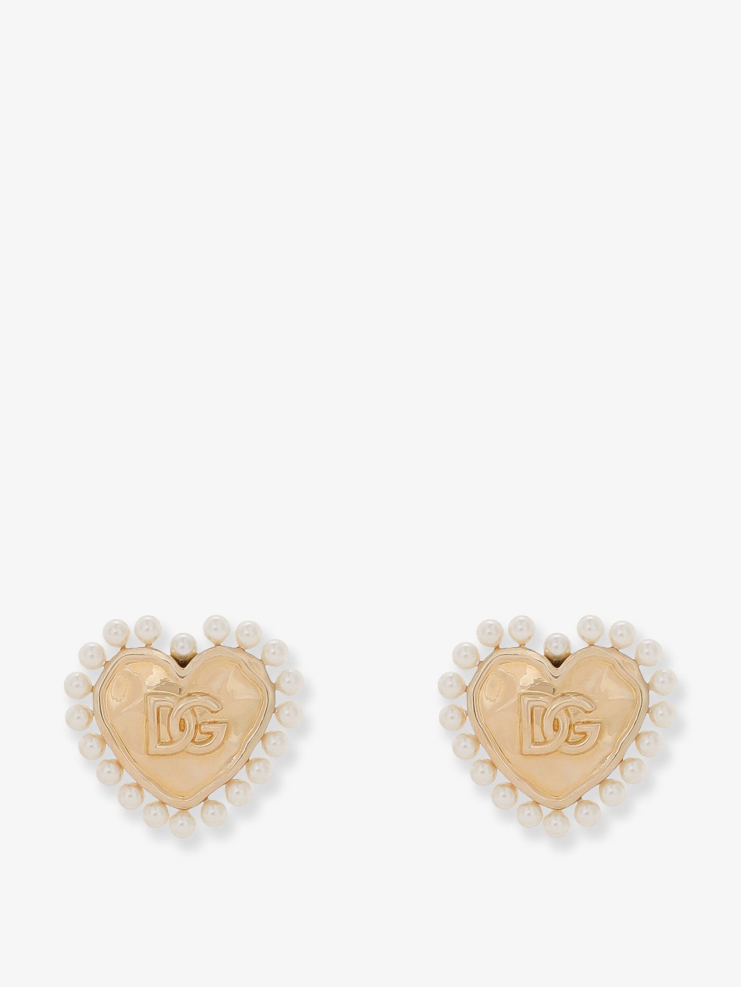 Dolce & Gabbana Brass Earrings With Bead Detail