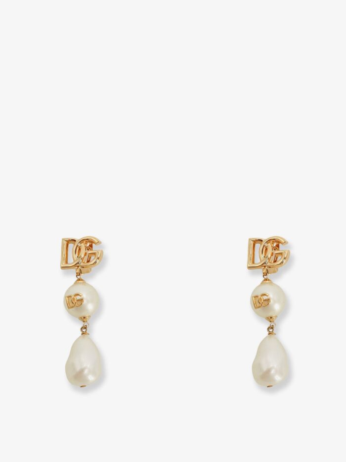 dolce & gabbana brass earrings with dg logo Dolce & Gabbana Brass Earrings With DG Logo