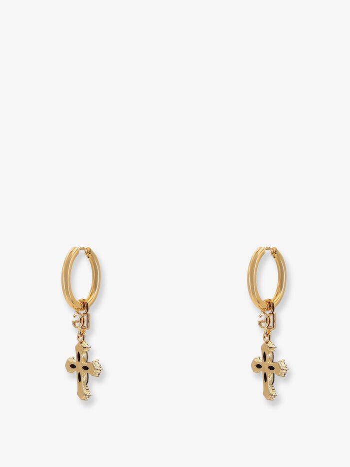 Dolce & Gabbana Brass Earrings With Rhinestones