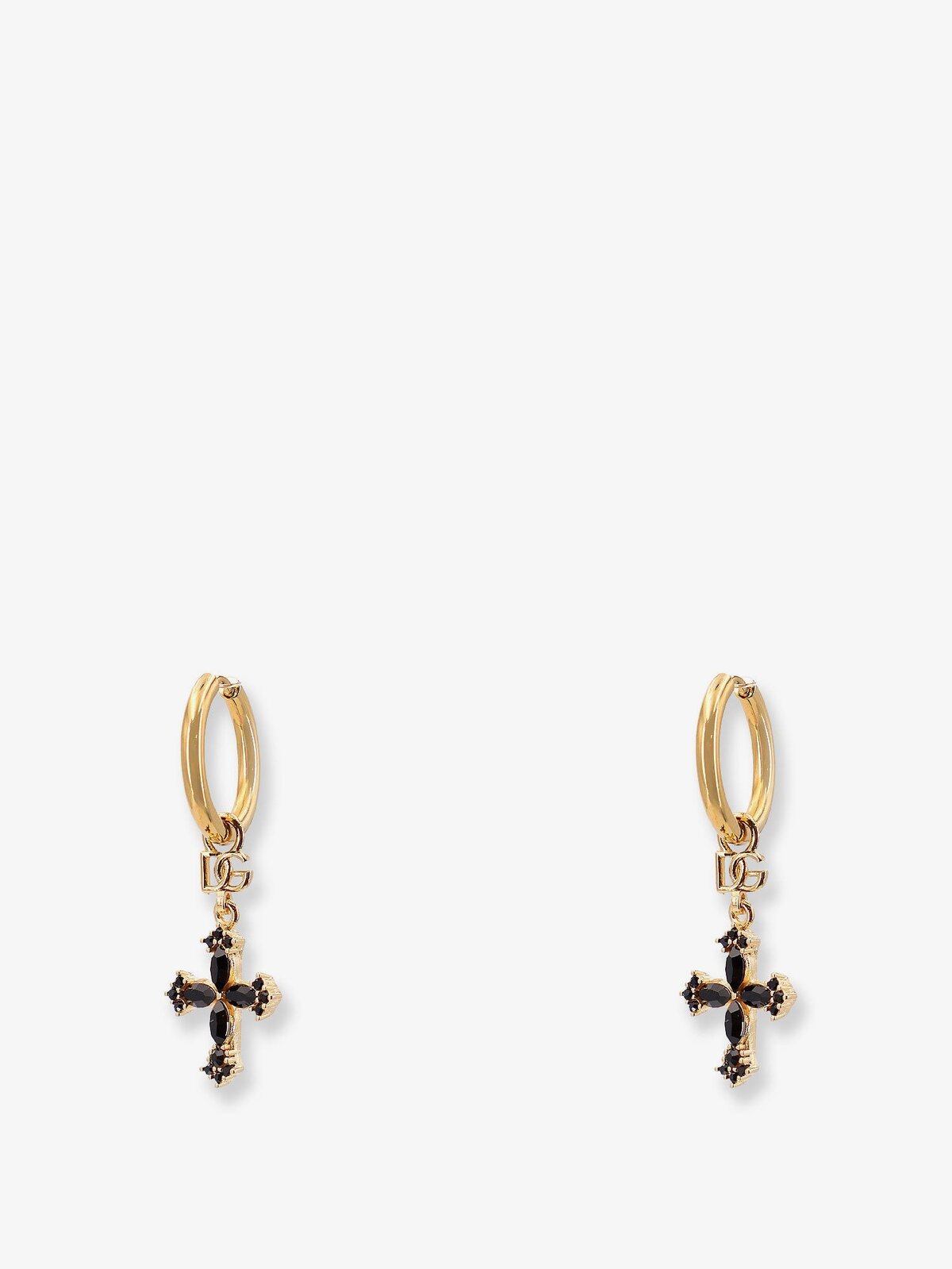 Dolce & Gabbana Brass Earrings With Rhinestones