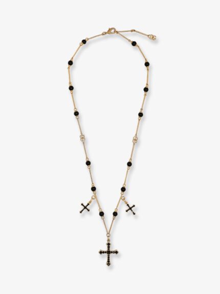 Dolce & Gabbana Brass Rosary With Cross Charms