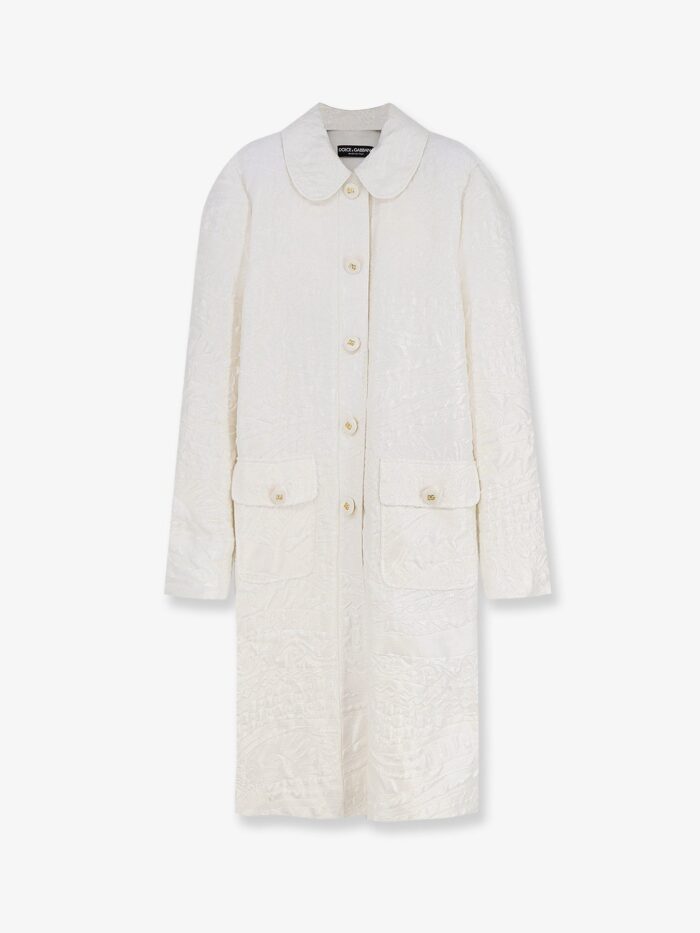 Dolce & Gabbana Brocade Coat With DG Buttons