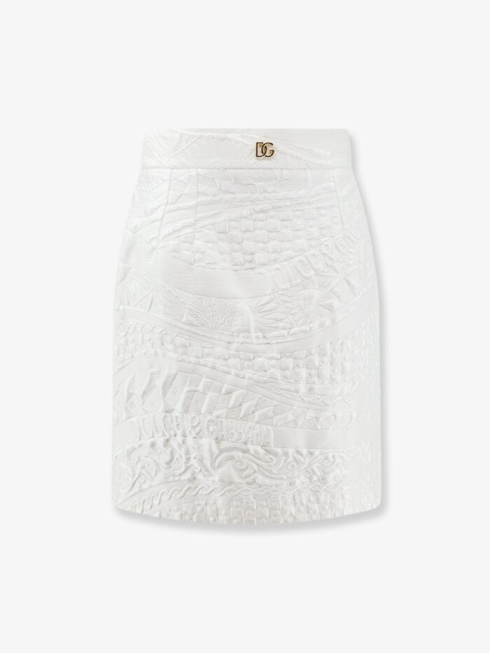Dolce & Gabbana Brocade Skirt With DG Logo