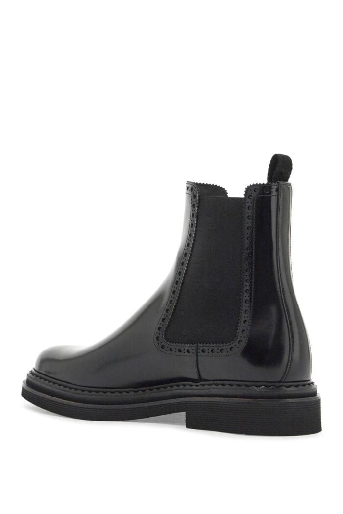 DOLCE & GABBANA Brushed Leather Chelsea Ankle Boots