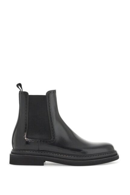 DOLCE & GABBANA Brushed Leather Chelsea Ankle Boots