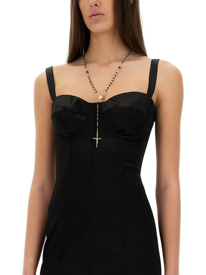 Dolce & Gabbana BUSTIER LONGUETTE DRESS WITH BRA