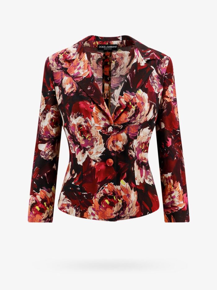 Dolce & Gabbana Cady Blazer With Peonie Flower Print