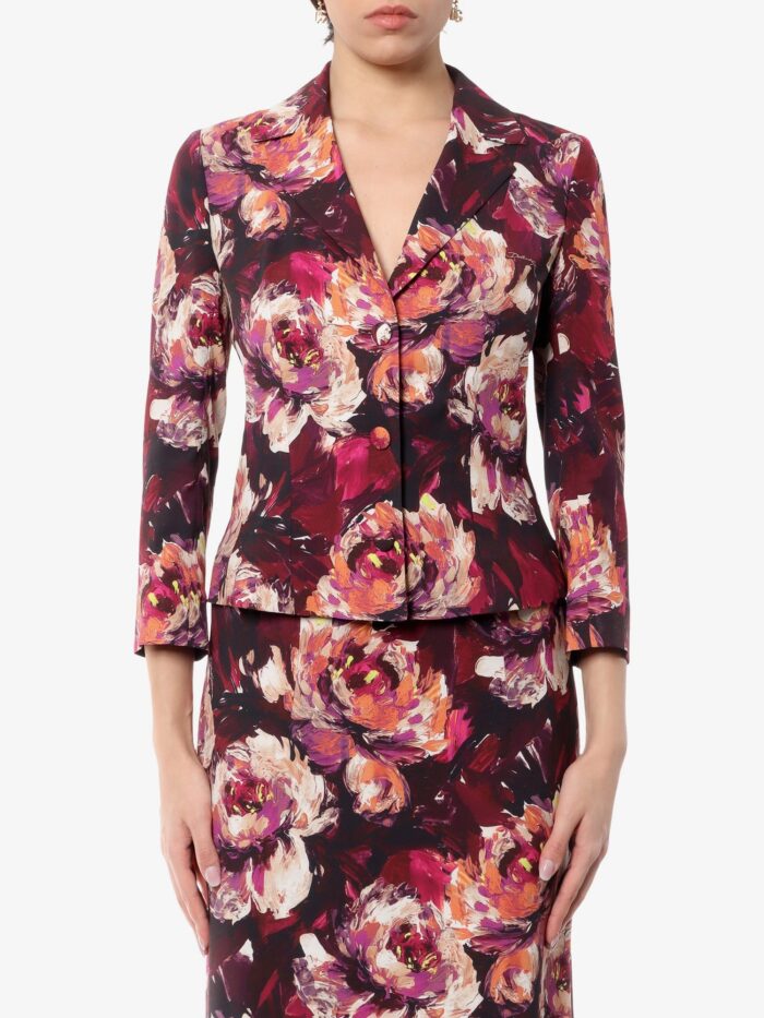 Dolce & Gabbana Cady Blazer With Peonie Flower Print