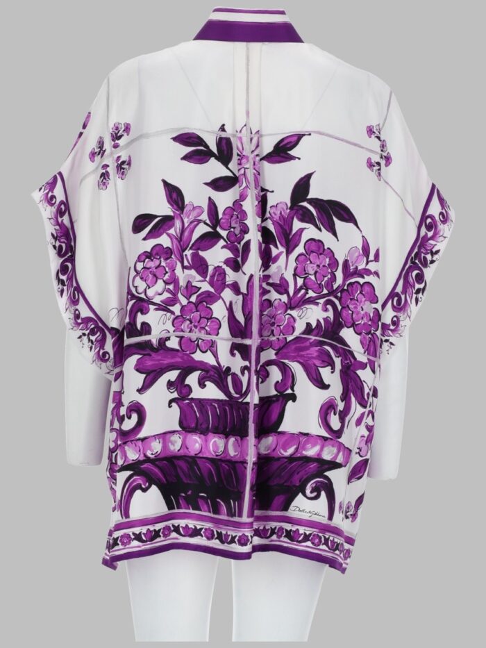 Dolce & Gabbana CAMICIA IN TWILL STAMPA MAIOLICA