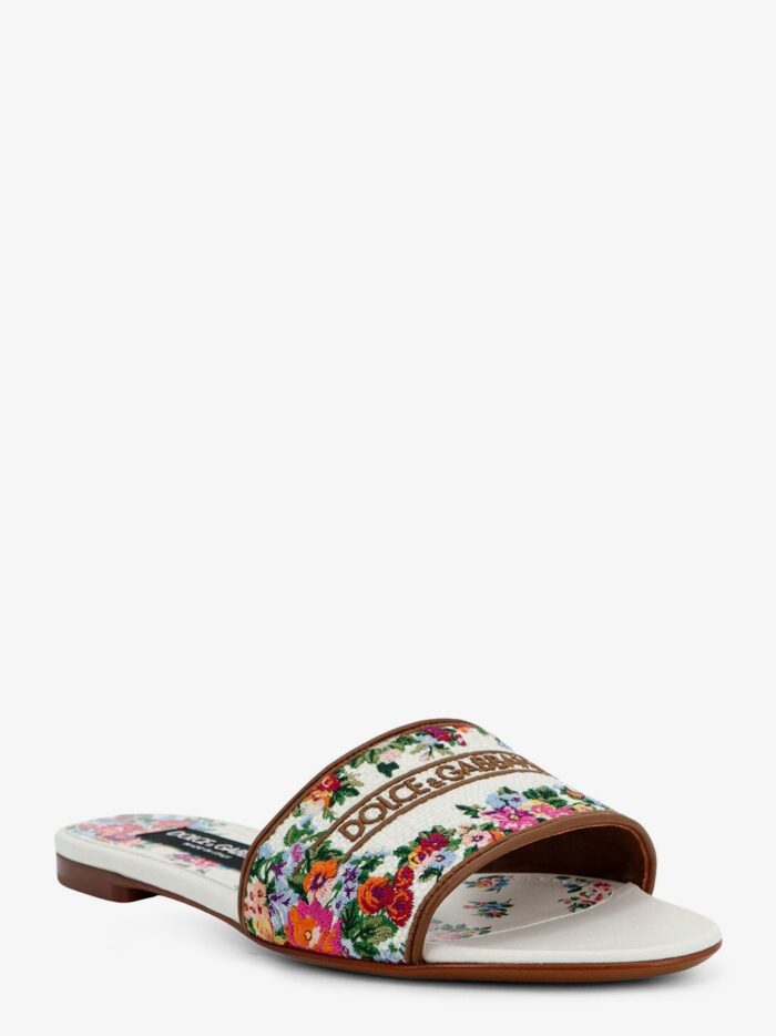 Dolce & Gabbana Canvas Sandals With All-over Embroidery