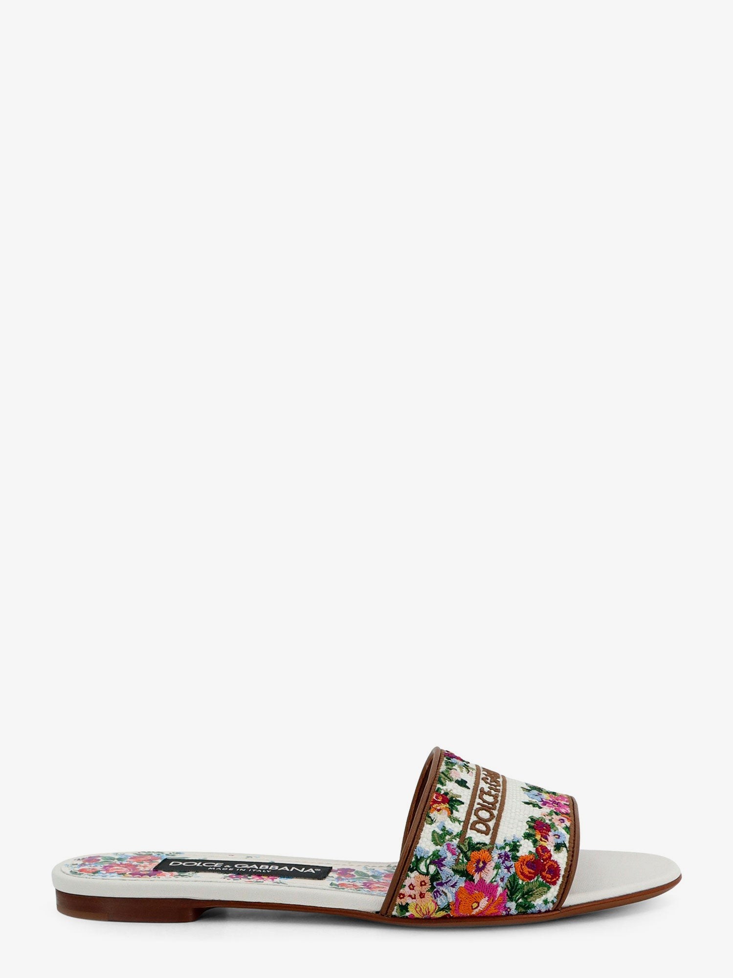 Dolce & Gabbana Canvas Sandals With All-over Embroidery