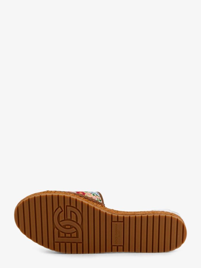 Dolce & Gabbana Canvas Sandals With Embroidered Logo On The Front