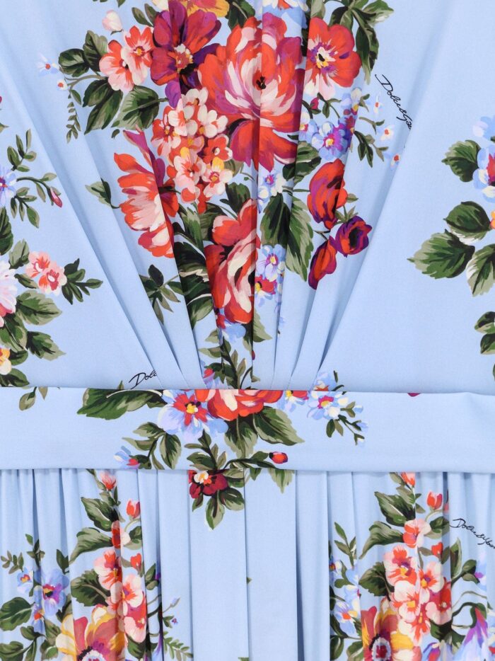Dolce & Gabbana Charmeuse Dress With Mazzo Di Fiori Print