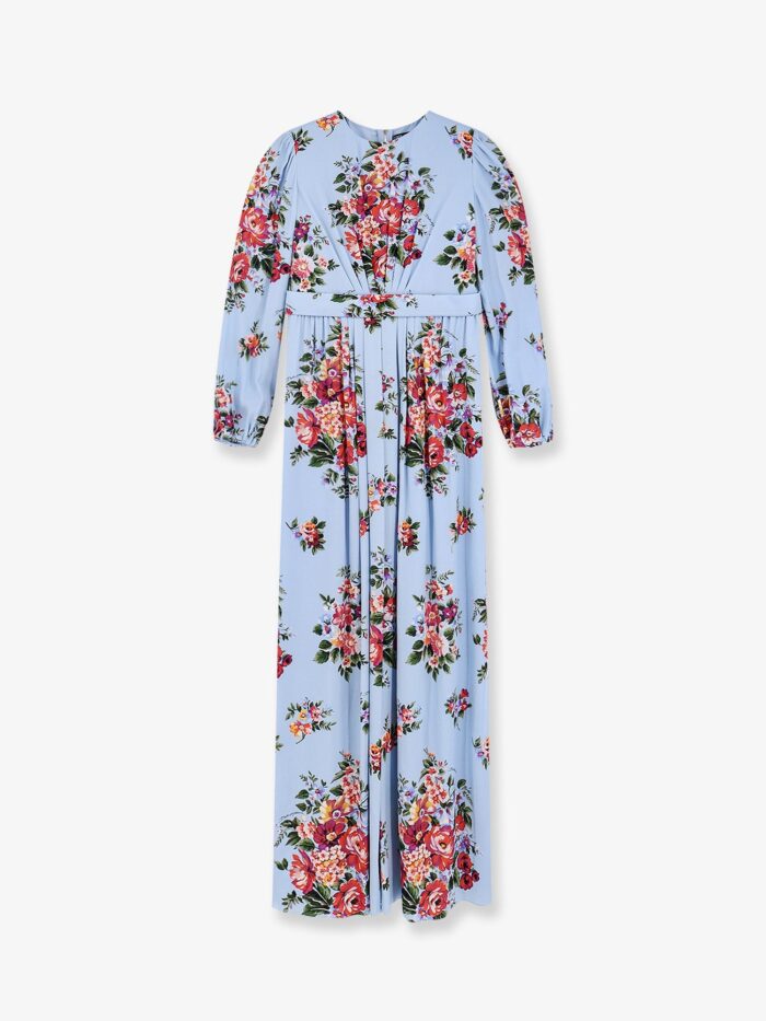 Dolce & Gabbana Charmeuse Dress With Mazzo Di Fiori Print
