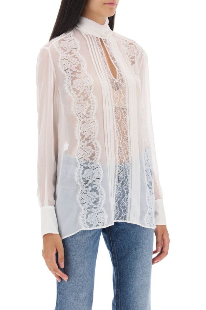 Dolce & Gabbana Chiffon Blouse With Lace Inserts