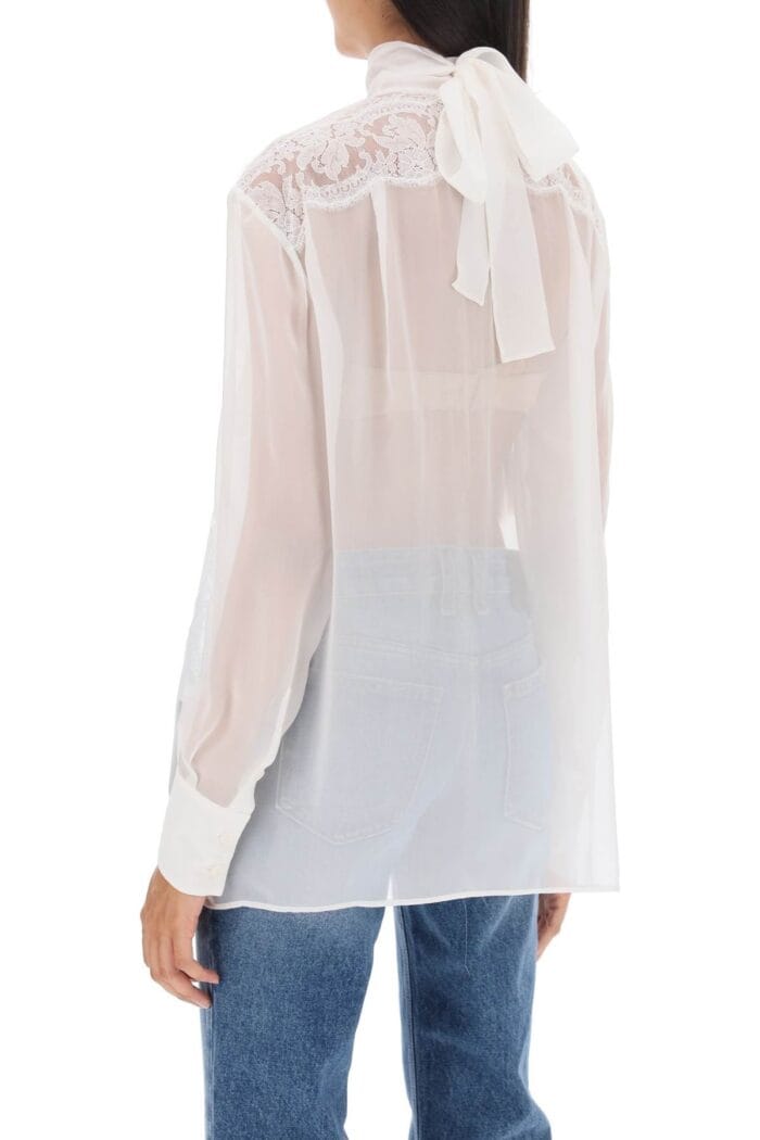 Dolce & Gabbana Chiffon Blouse With Lace Inserts