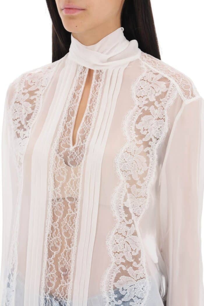 Dolce & Gabbana Chiffon Blouse With Lace Inserts