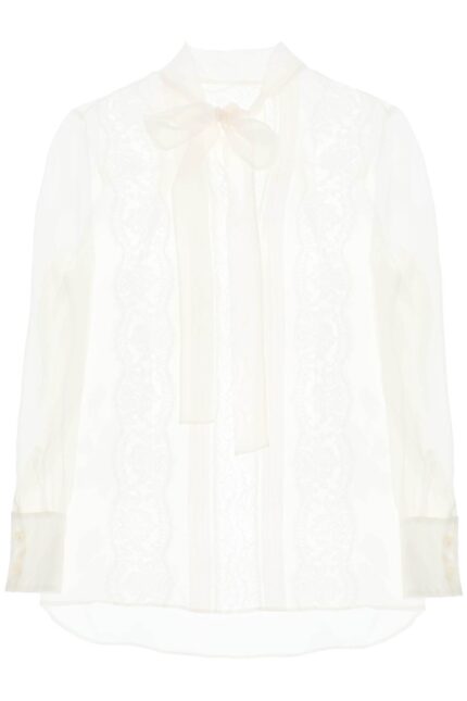 Dolce & Gabbana Chiffon Blouse With Lace Inserts