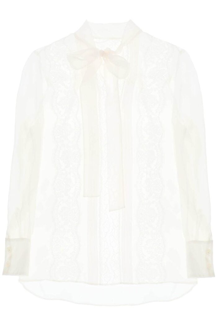 Dolce & Gabbana Chiffon Blouse With Lace Inserts