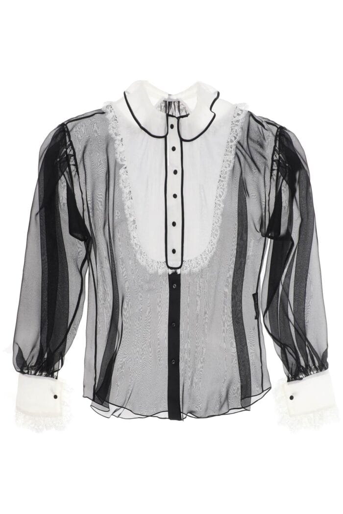 DOLCE & GABBANA Chiffon Blouse With Plastr