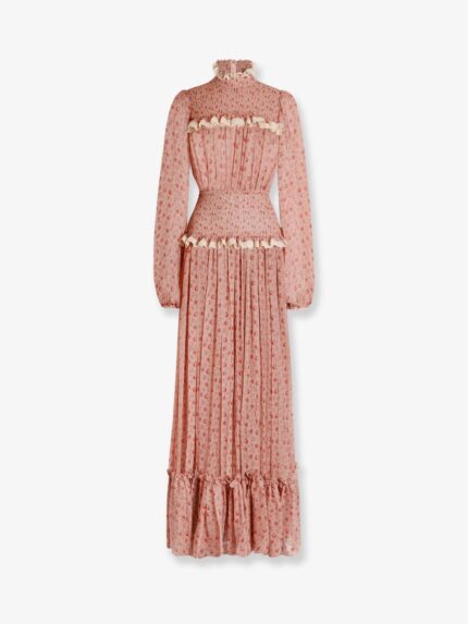 Dolce & Gabbana Chiffon Dress With Roselline Print