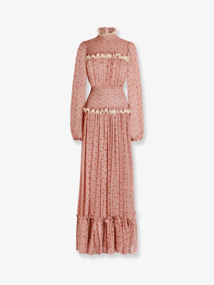 Dolce & Gabbana Chiffon Dress With Roselline Print