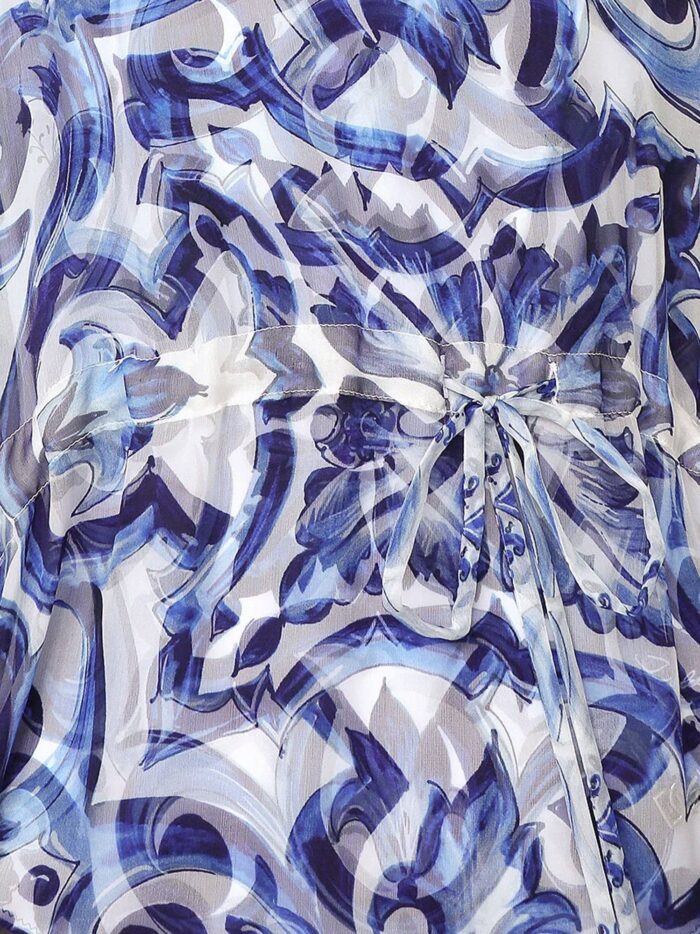 Dolce & Gabbana Chiffon Kaftan With Maiolica Print