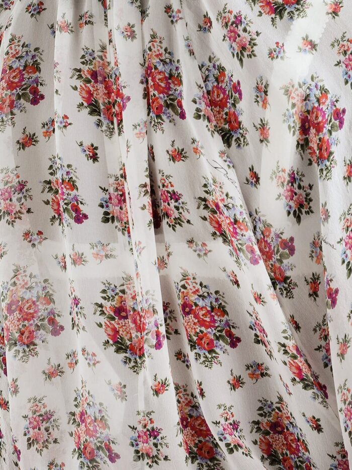 Dolce & Gabbana Chiffon Shirt With A Mazzolini Di Fiori