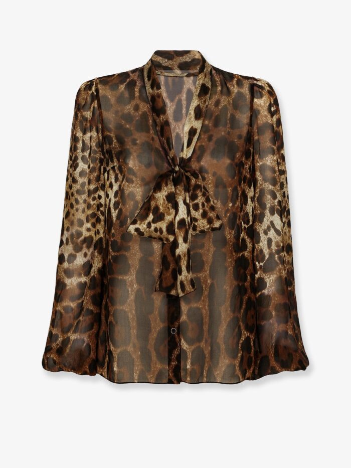 Dolce & Gabbana Chiffon Shirt With Animal Print