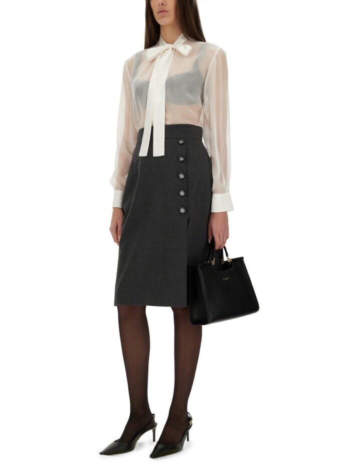 Dolce & Gabbana CHIFFON SHIRT WITH BOW