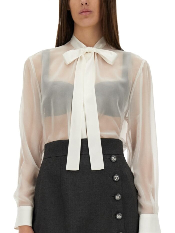 Dolce & Gabbana CHIFFON SHIRT WITH BOW