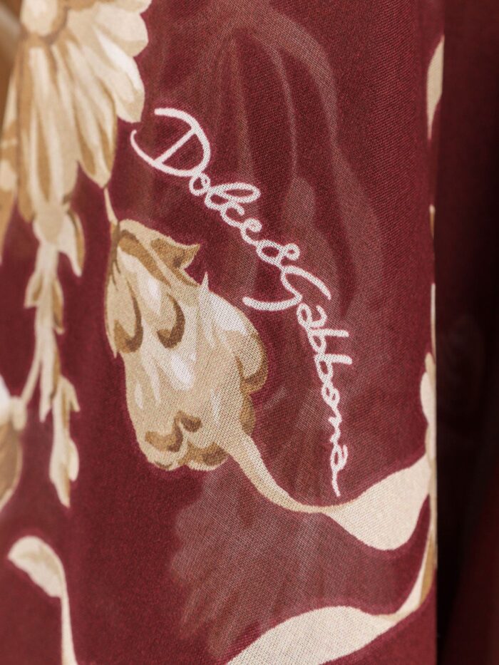 Dolce & Gabbana Chiffon Shirt With Rose Print